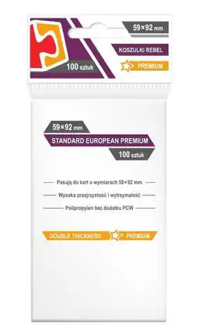 ⁨Koszulki Standard European Premium 59x92 (100szt)⁩ w sklepie Wasserman.eu