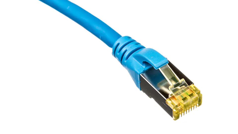 ⁨Kabel krosowy /Patch cord/ S/FTP kat.6A LS0H niebieski 2m DK-1644-A-020/B /2m/⁩ w sklepie Wasserman.eu