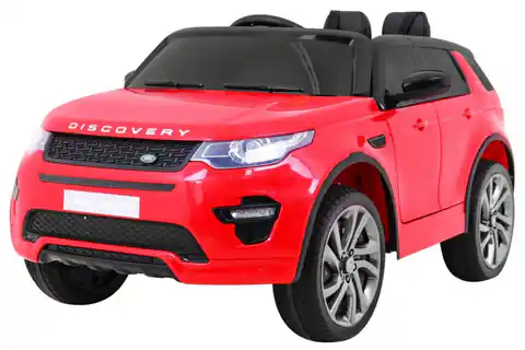 ⁨Land Rover Discovery dla dzieci Czerwony + Pilot + 5-pkt pasy + Regulacja siedzenia + EVA + MP3 LED⁩ w sklepie Wasserman.eu