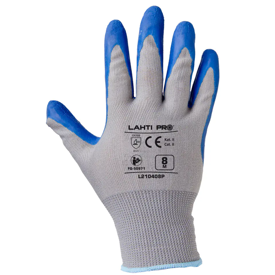 ⁨L210407W Coated protective gloves, 7, 12 pairs, LahtiPro⁩ at Wasserman.eu