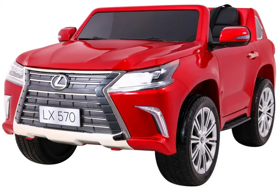 ⁨Lexus LX570 Lakierowane Autko dla 2 dzieci Czerwony + Pilot + Koła EVA + Radio MP3 LED⁩ w sklepie Wasserman.eu