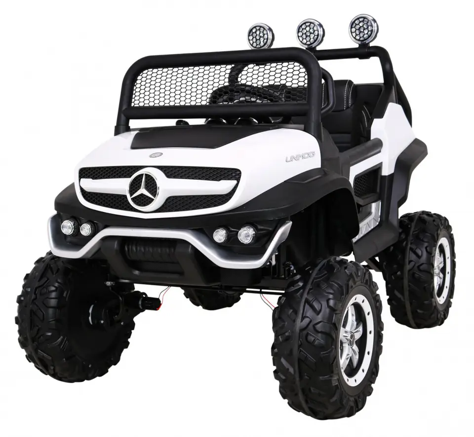 ⁨Mercedes Benz Unimog dla dzieci Biały + Napęd 4x4 + Pilot + Bagażnik + Wolny Start + MP3 LED⁩ w sklepie Wasserman.eu