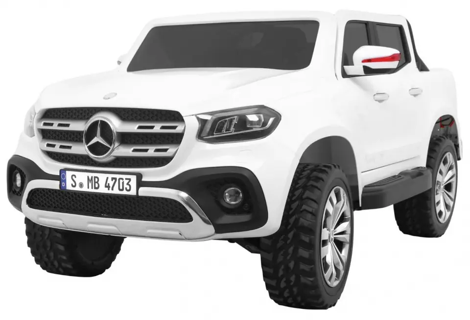 ⁨Mercedes Benz X-Class dla dzieci Biały + Pilot + Napęd 4x4 + MP4 + Bagażnik + LED + EVA⁩ w sklepie Wasserman.eu