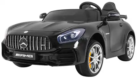 ⁨Mercedes-Benz GT R dla dzieci Lakier Czarny + Napęd 4x4 + Nawiew powietrza + Pilot + EVA + MP3 LED⁩ w sklepie Wasserman.eu
