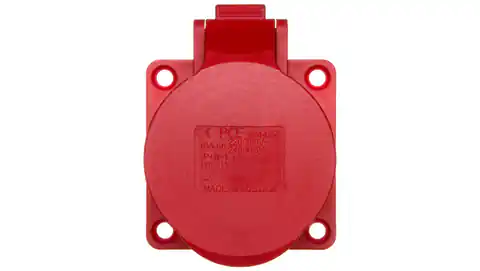 ⁨Panel mount socket 16A 5P 400V /70x70/ red IP44 315-6⁩ at Wasserman.eu
