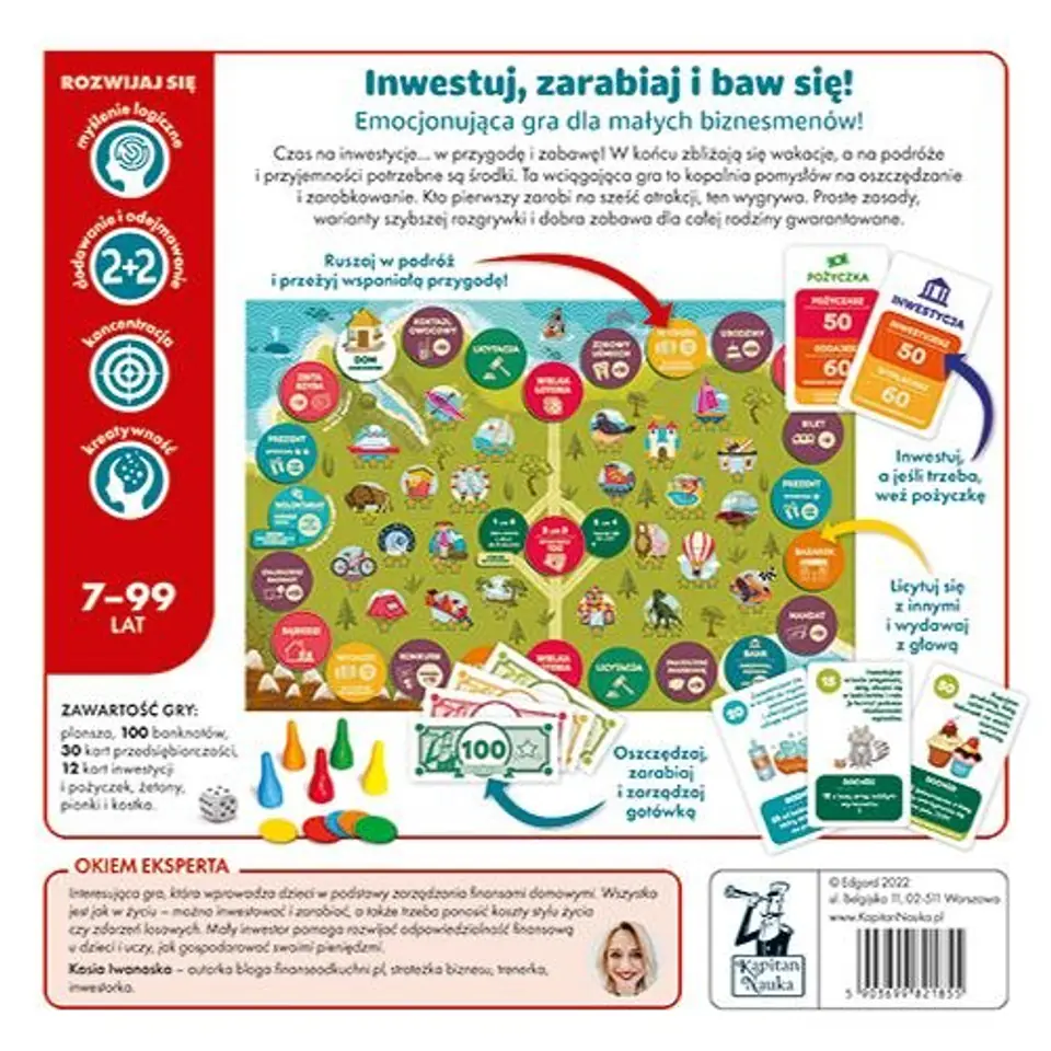 ⁨Planszowa gra edukacyjna "Mały inwestor" nauka przedsiębiorczości dla dzieci 7+⁩ w sklepie Wasserman.eu