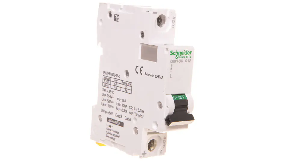 ⁨DC circuit breaker C60H-DC 1P 6A C 250V DC A9N61506⁩ at Wasserman.eu