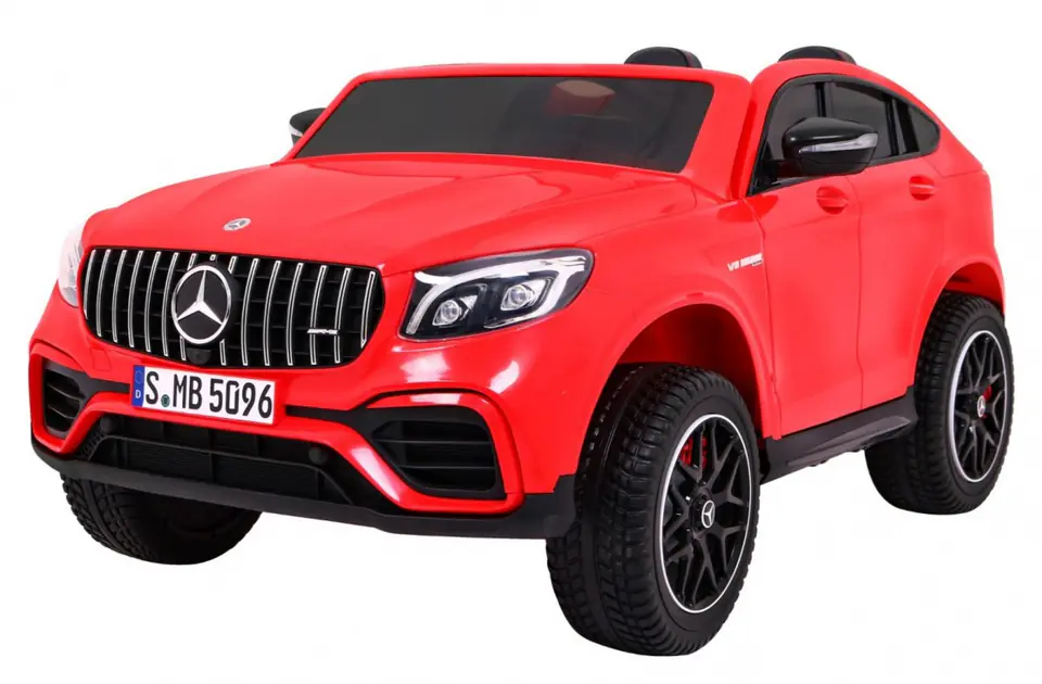 ⁨Auto Mercedes GLC 63S dla dzieci Czerwony + Napęd 4x4 + MP4 + LED + Ekoskóra + Wolny Start + EVA⁩ w sklepie Wasserman.eu