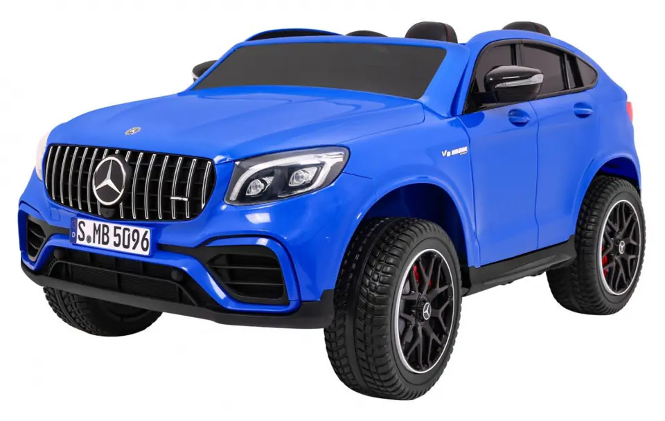 ⁨Auto Mercedes GLC 63S dla dzieci Niebieski + Napęd 4x4 + MP4 + LED + Ekoskóra + Wolny Start + EVA⁩ w sklepie Wasserman.eu