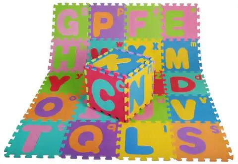 ⁨Puzzle piankowe Litery dla dzieci 3+ Pianka EVA + Wielkie Małe litery Alfabet + Mata podłogowa⁩ w sklepie Wasserman.eu