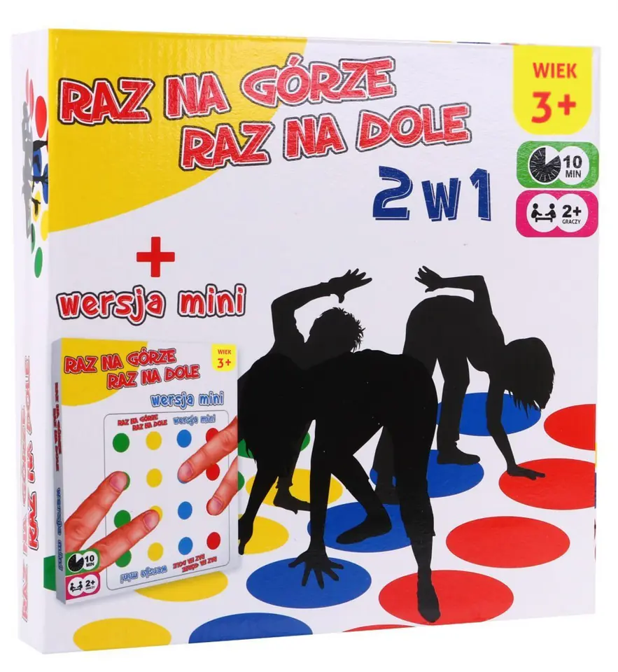 ⁨Raz na Górze Raz na Dole 2w1 dla dzieci 3+ Gra zręcznościowa + Mata z kółkami + Tarcza do losowania + Mini wersja na palce⁩ w sklepie Wasserman.eu