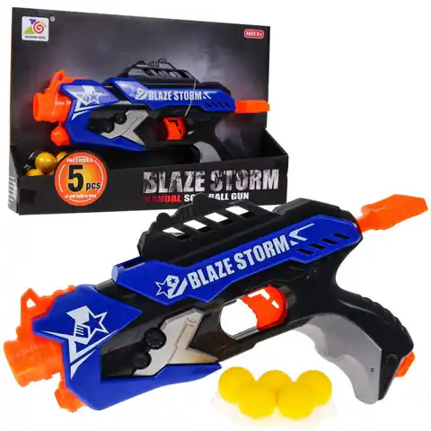 ⁨Sprężynowy Pistolet dla dzieci 8+ Blaze Storm 5 pocisków Kulek z pianki + Ręczny mechanizm⁩ w sklepie Wasserman.eu