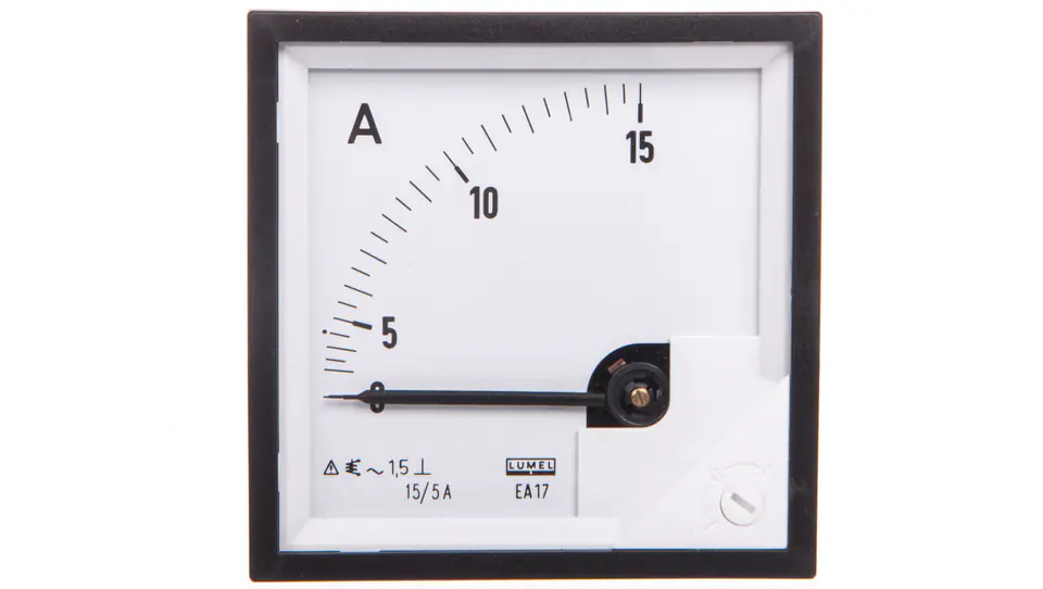 ⁨Ammeter analog 72x72mm 15/5A N IP50 E408 operating position C3 K=90 deg without KJ EA17N certificate E40800000000⁩ at Wasserman.eu