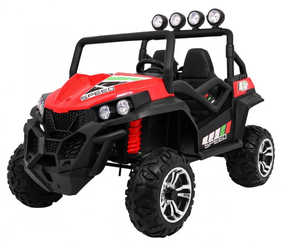 ⁨Grand Buggy Strong Lift dla dzieci Czerwony + Napęd 4x4 + Pilot + Bagażnik + Radio MP3 + LED⁩ w sklepie Wasserman.eu