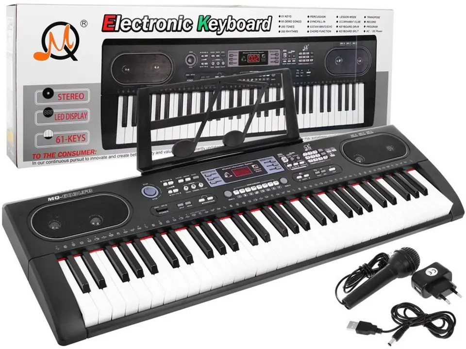 ⁨Wielofunkcyjny Keyboard dla dzieci 5+ Zestaw muzyczny Mikrofon Taktomierz - model nr 603⁩ w sklepie Wasserman.eu