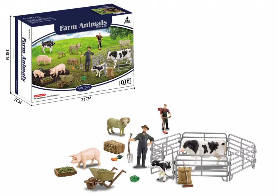 ⁨Zestaw farma z figurkami i akcesoriami dla dzieci 3+ Rolnicy + zwierzęta + sprzęt⁩ w sklepie Wasserman.eu