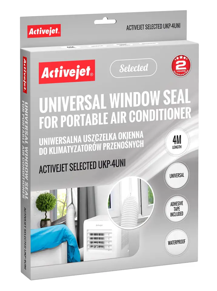 ⁨Uniwersalna uszczelka okienna do klimatyzatorów przenośnych Activejet Selected UKP-4UNI⁩ w sklepie Wasserman.eu