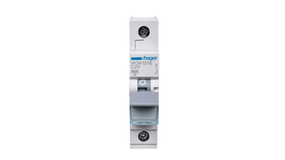 ⁨Wyłącznik nadprądowy 1P C 20A 6kA AC MCN120E⁩ w sklepie Wasserman.eu