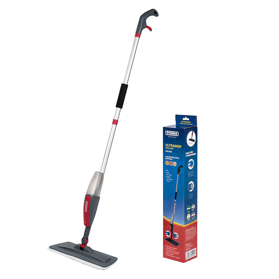 ⁨PROMIS Spray mop, grey-red⁩ at Wasserman.eu