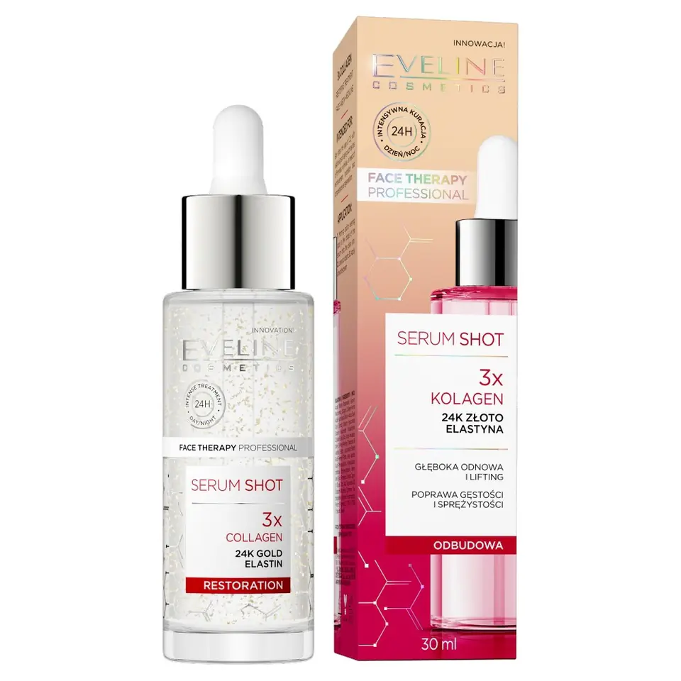 ⁨EVELINE Face Therapy Professional Serum odbudowujące Shot 3xKolagen 30ml⁩ w sklepie Wasserman.eu