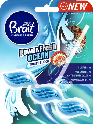 ⁨Brait Hygiene & Fresh Kostka do WC Power Fresh Ocean 39g⁩ w sklepie Wasserman.eu
