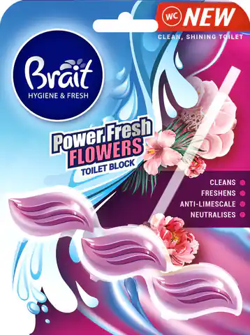 ⁨Brait Hygiene & Fresh Kostka do WC Power Fresh Fowers 39g⁩ w sklepie Wasserman.eu
