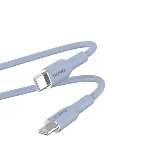 ⁨PURO ICON Soft Cable – Kabel USB-C do Lightning certyfikat MFi 1.5 m (Powder Blue)⁩ w sklepie Wasserman.eu