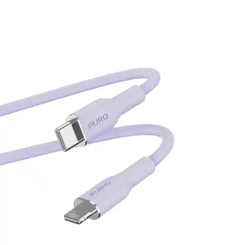 ⁨PURO ICON Soft Cable – Kabel USB-C do Lightning certyfikat MFi 1.5 m (Tech Lavender)⁩ w sklepie Wasserman.eu