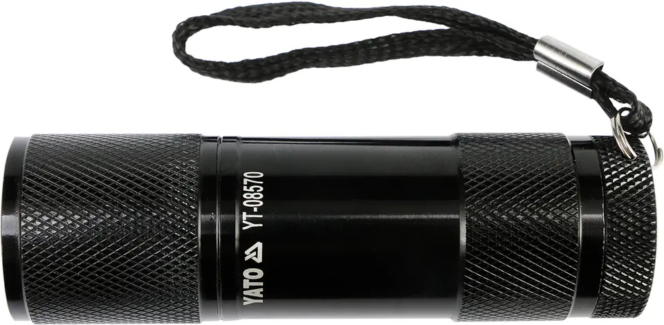 LATARKA ALUMINIOWA, 9LED, CZARNA w sklepie Wasserman.eu