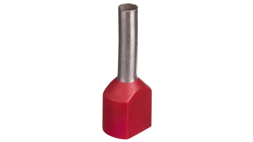 ⁨Końcówka tulejkowa izolowana TID 2x1mm2/10mm czerwona cynowana TID2x1L10 /100szt./⁩ w sklepie Wasserman.eu