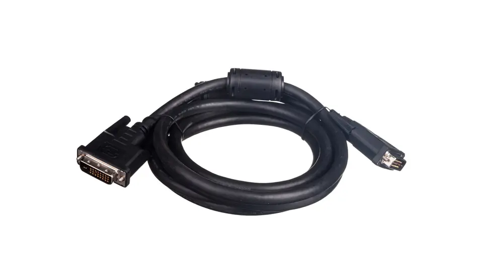 ⁨DVI-D Dual Link connection cable Type DVI-D(24+1)/DVI-D(24+1), M/M black 2m AK-320101-020-S⁩ at Wasserman.eu