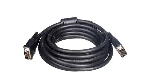 ⁨DVI-D Dual Link connection cable Type DVI-D(24+1)/DVI-D(24+1), M/M black 5m AK-320101-050-S⁩ at Wasserman.eu