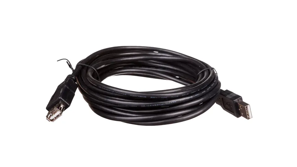 ⁨Kabel przedłużający USB 2.0 Typ USB A/USB A, M/Ż czarny 5m AK-300202-050-S⁩ w sklepie Wasserman.eu