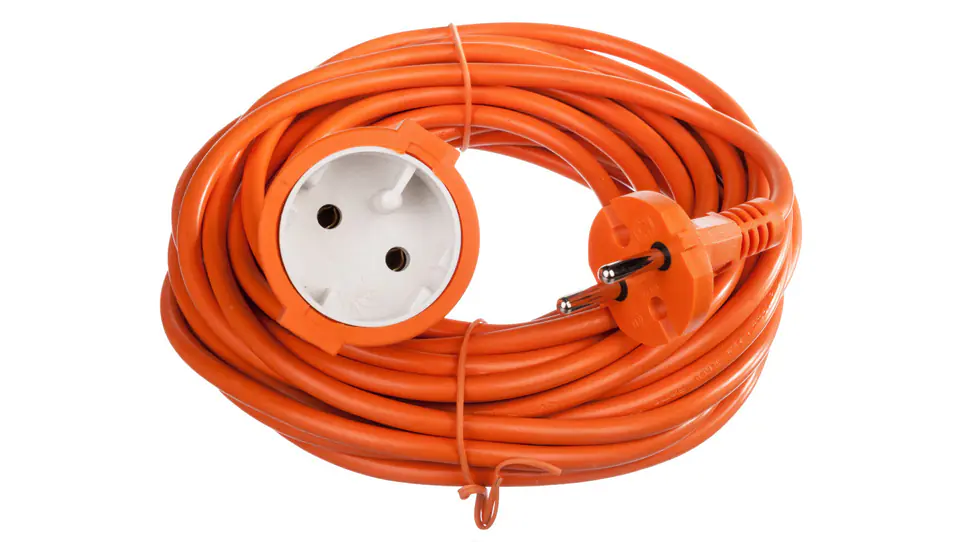 ⁨Extension cable 1-socket b/u 10m /H05VV-F 2x1/ orange P01310⁩ at Wasserman.eu