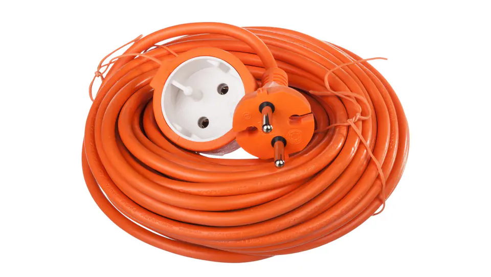 ⁨Extension cable 1-socket b/u 15m /H05VV-F 2x1/ orange P01315⁩ at Wasserman.eu