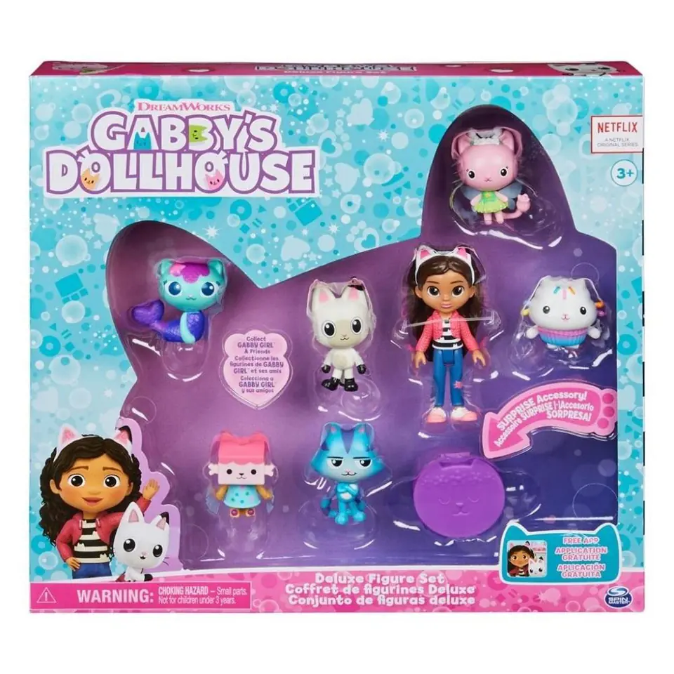 ⁨Gabby's Dollhouse Deluxe Figure Gift Set with 7 Toy Figures and Surprise Accessory, Kids Toys for Ages 3 and up⁩ at Wasserman.eu