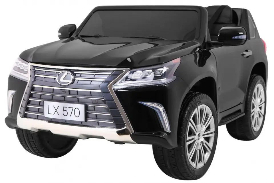 ⁨Lexus LX570 Lakierowane Autko dla 2 dzieci Czarny + Pilot + Koła EVA + Radio MP3 LED⁩ w sklepie Wasserman.eu