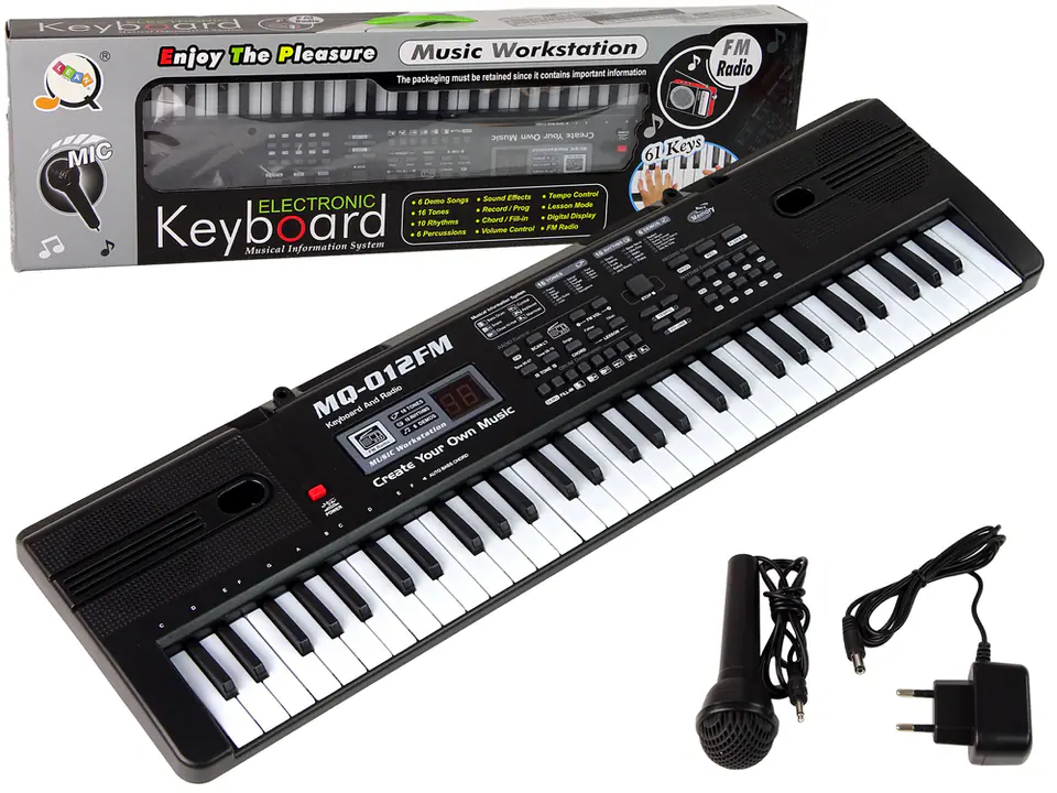 Keyboard MQ-012FM Mikrofon Radio 61 Klawiszy w sklepie Wasserman.eu