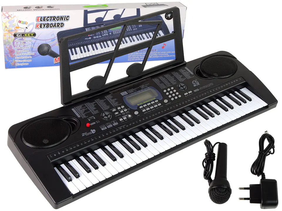 ⁨Keyboard MQ-6159 Mikrofon Bluetooth MP3 61 Klawiszy⁩ w sklepie Wasserman.eu