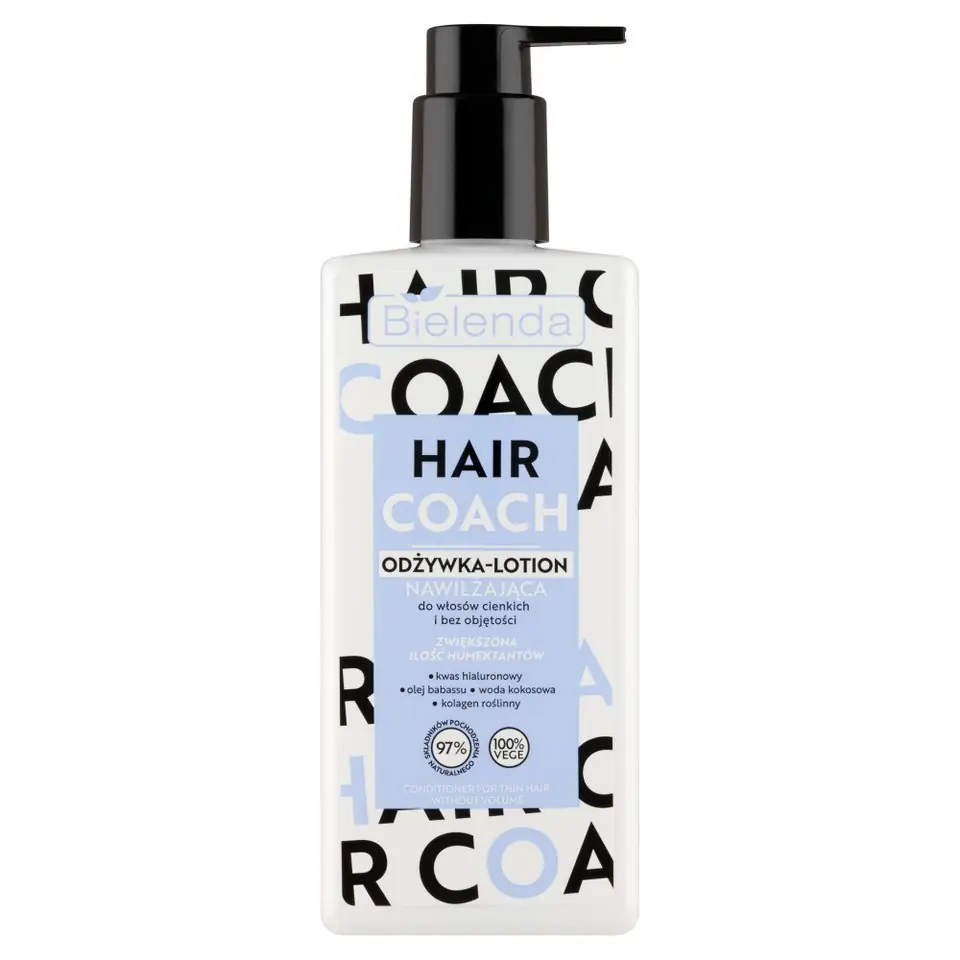 ⁨BIELENDA Hair Coach Odżywka-Lotion nawilżająca do włosów cienkich i bez objętości 280ml⁩ w sklepie Wasserman.eu