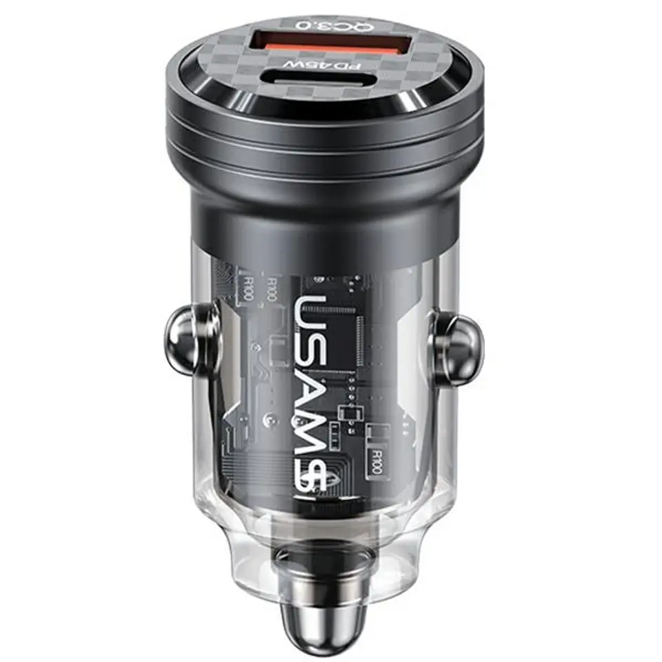 ⁨USAMS Ład. sam. C35 USB+USB-C 45WFast Charge czarny/black CC175CC01 (US-CC175)⁩ w sklepie Wasserman.eu