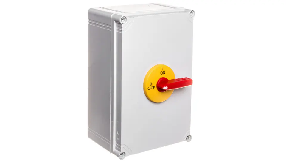 ⁨Isolation disconnector 3P 125A in polycarbonate housing with lockable front yellow-red RSI-3125OBPZC⁩ at Wasserman.eu