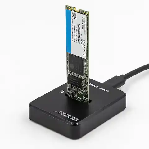 ⁨QOLTEC STACJA DOKUJĄCA DYSKÓW SSD M.2 SATA/PCIE | NGFF/NVME | USB 3.1⁩ w sklepie Wasserman.eu