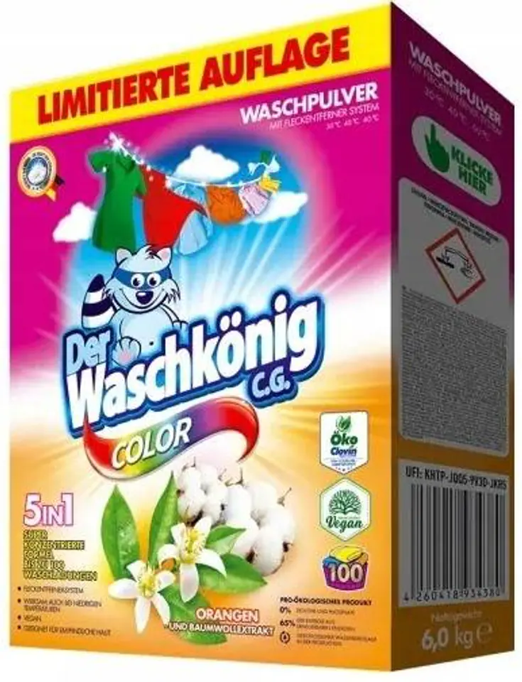 ⁨Der Waschkonig Color Orange Proszek do Prania 6 kg DE⁩ w sklepie Wasserman.eu