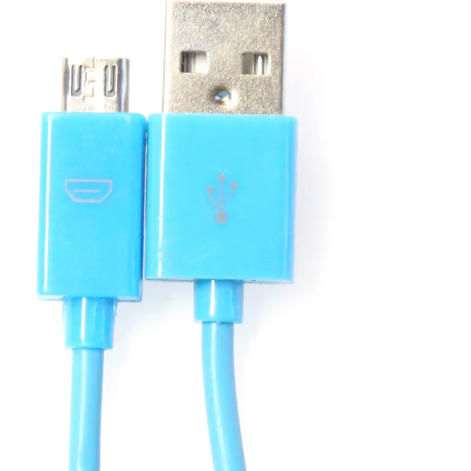 ⁨Kabel USB-A -> microUSB 1m 2A niebieski OMEGA BAJA (44340)⁩ w sklepie Wasserman.eu