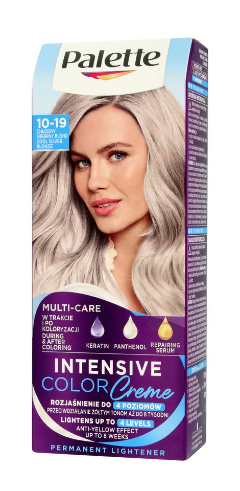 ⁨Palette Intensive Color Creme Multi Care Krem koloryzujący nr 10-19 Chłodny Srebrny Blond  1op.⁩ w sklepie Wasserman.eu