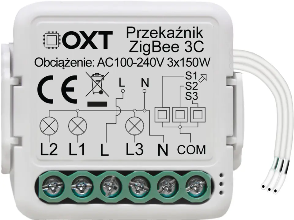 ⁨Moduł OXT mini przekaźnik 3 obwody ZigBee TUYA⁩ w sklepie Wasserman.eu