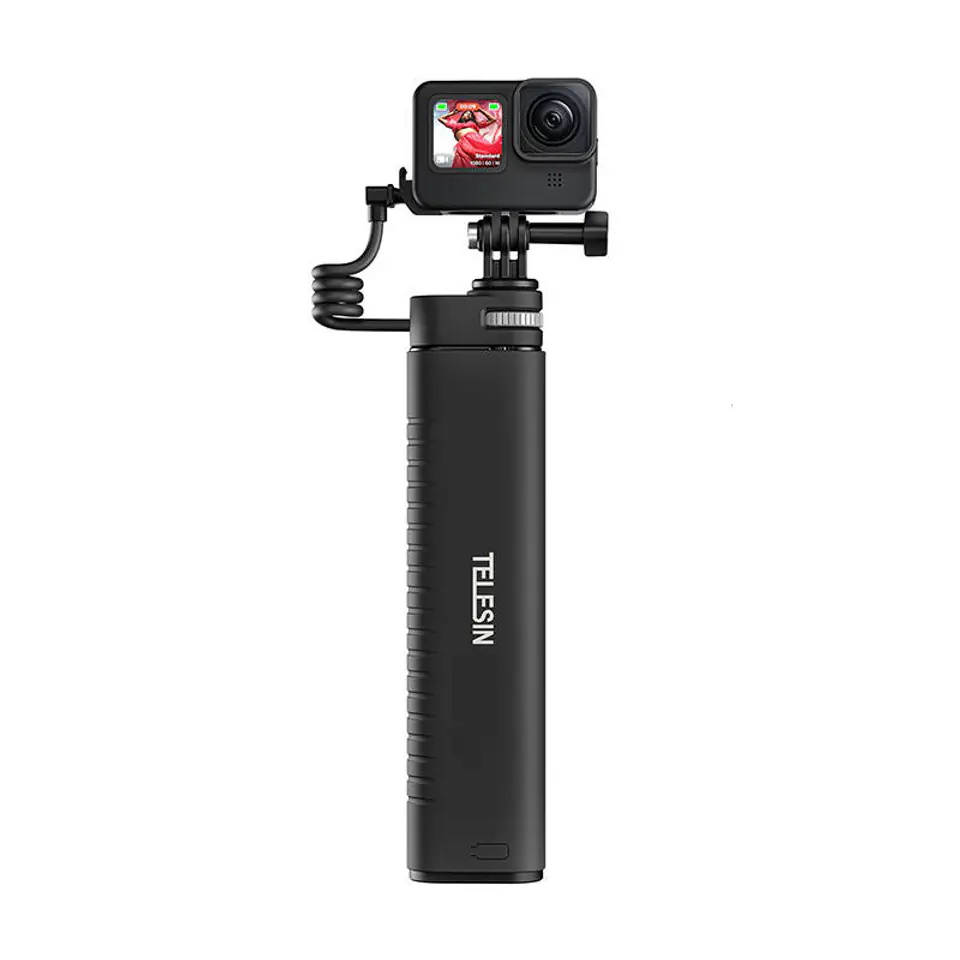 ⁨Selfie-stick z powerbankiem USB-C Telesin dla kamer sportowych / smartphone TE-CSS-001⁩ w sklepie Wasserman.eu