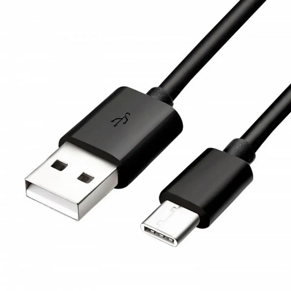 ⁨Logo USB kabel (2.0), USB A M - USB C (M), 1m, czarny, blistr, EOL⁩ w sklepie Wasserman.eu