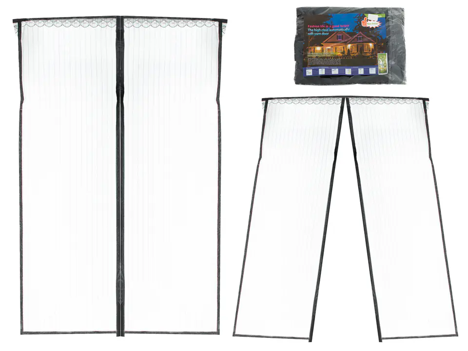 ⁨Moskitiera siatka magnetyczna na drzwi 100x210cm CZARNA⁩ w sklepie Wasserman.eu
